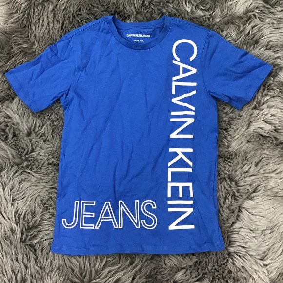 Calvin Klein | Boy's T-Shirt Set | 2 Pack | Blue & Grey | Medium - Picture 3 of 4